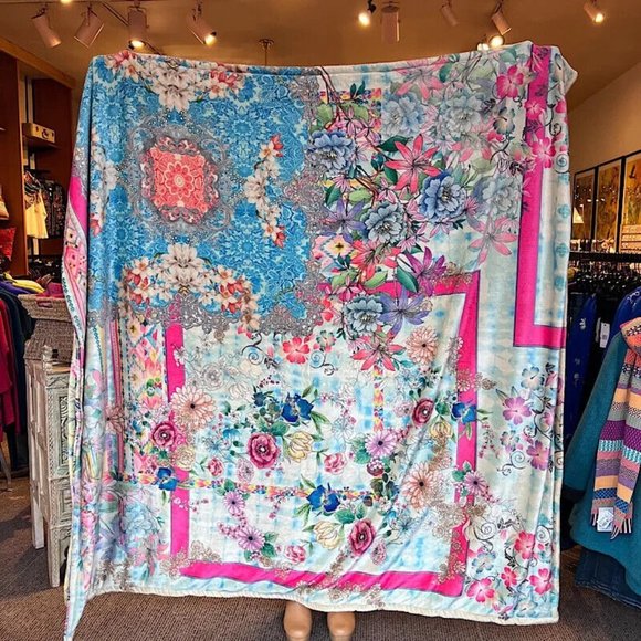 Johnny Was Bedding Johnny Was Mix Bouquet Cozy Blanket Flower Bag